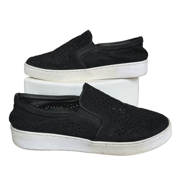 Vionic Women's Black 356 Midi Perforated Slip On Nubuck Sneaker Comfort Shoes 8 - Picture 8 of 10